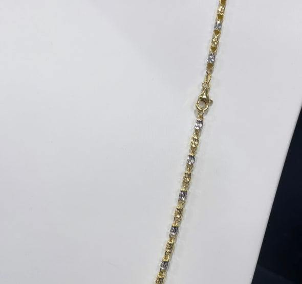 Diamond cut two tone chain