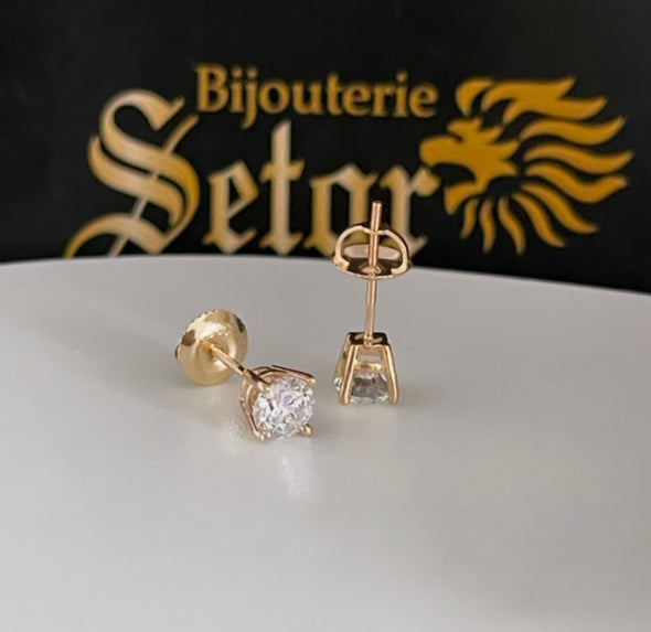 Boucles d'oreilles en diamant de culture