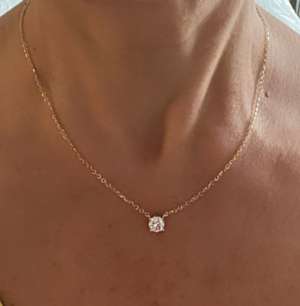 Lab grown diamond solitaire necklace