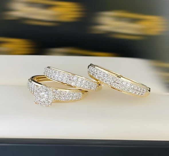 Anna diamond trio wedding rings