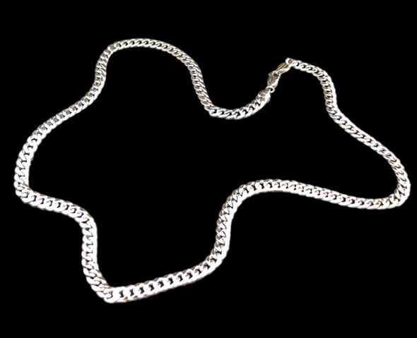 White gold cuban link chain MC163 - Bijouterie Setor