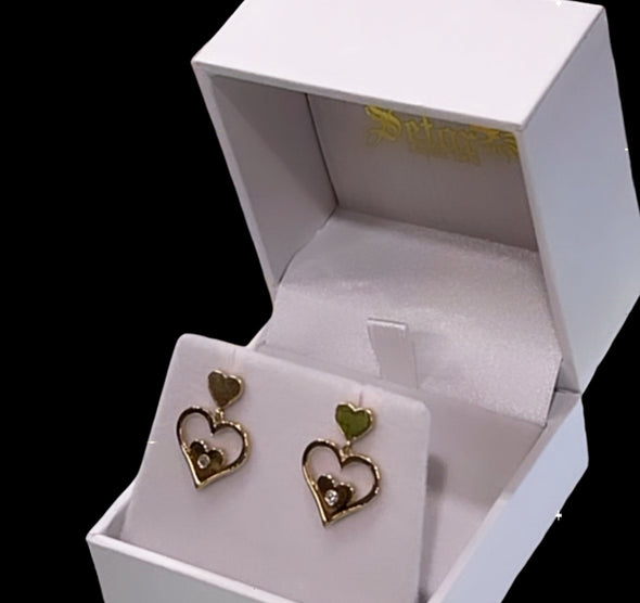 Grandpa’s choice triple heart earrings