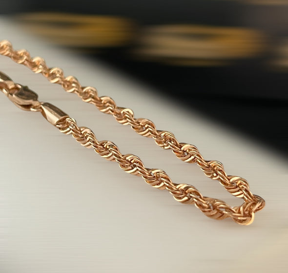 Rose gold rope chain