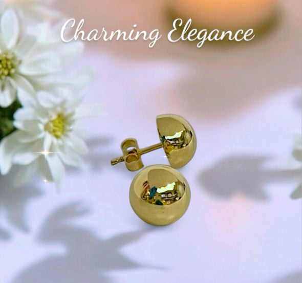 Semi orb stud earrings