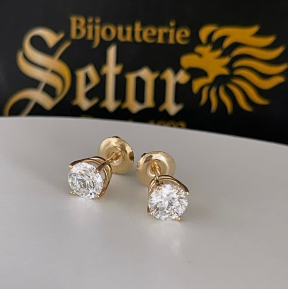 Boucles d'oreilles en diamant de culture