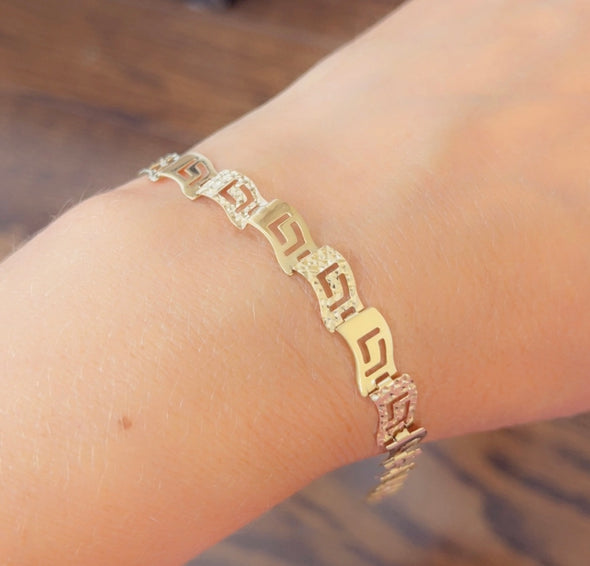 Greek key bracelet