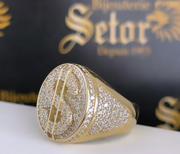 Bague cabochon signe dollar MR235 - Bijouterie Setor