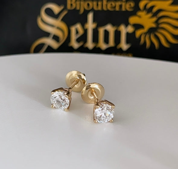 Boucles d'oreilles en diamant de culture