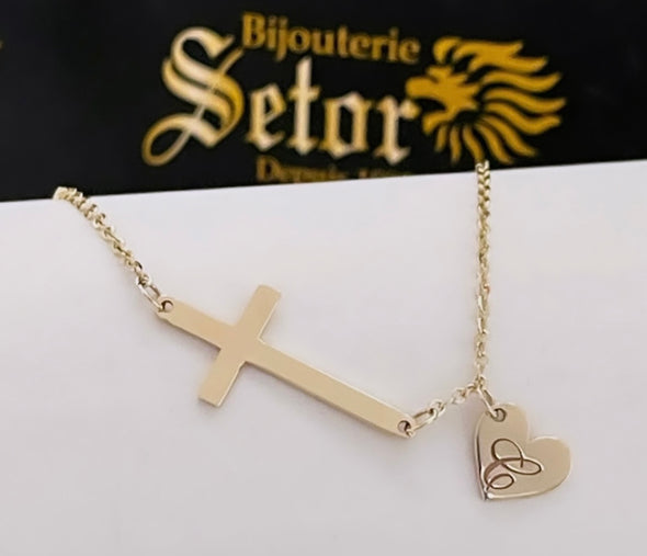 Bracelet croix et initiales