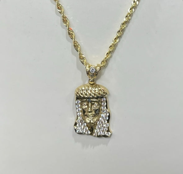 Jesus pendant & rope chain