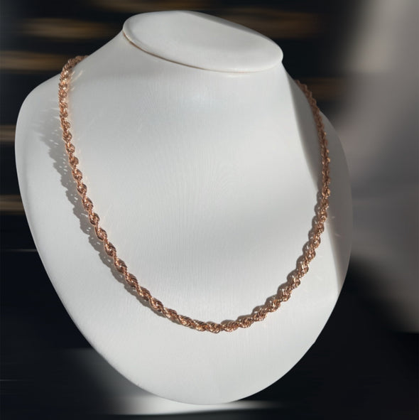 Rose gold rope chain