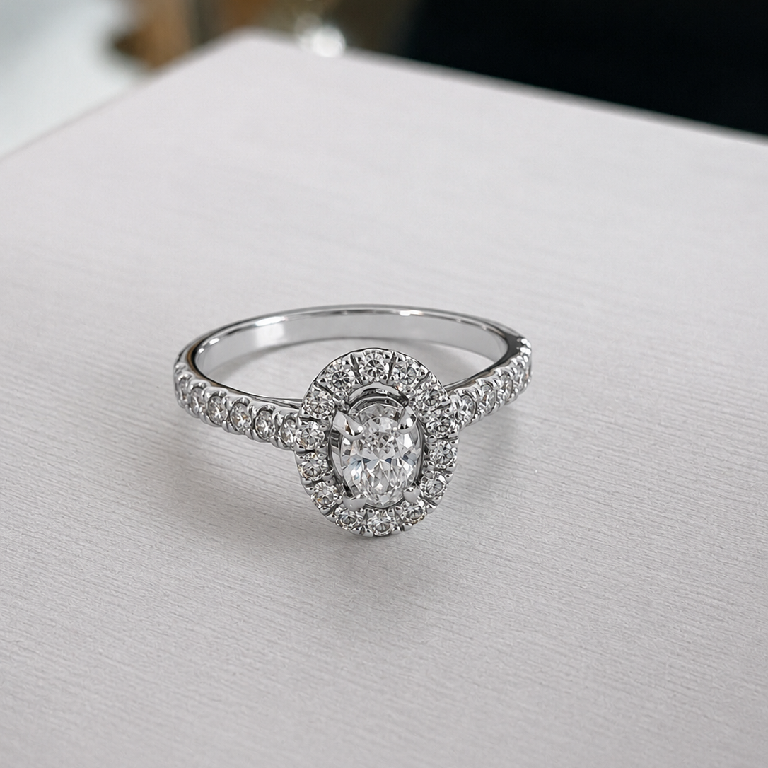 Oval Diamond engagement ring