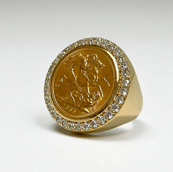 Gold King George coin ring