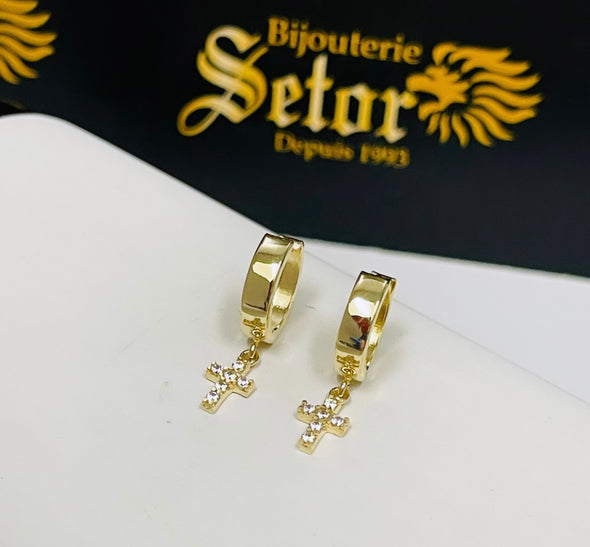 Boucles d'oreilles Croix E296 - Bijouterie Setor