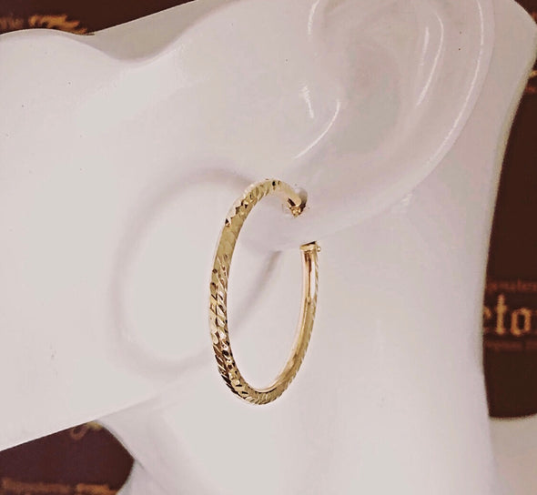 Diamond cut hoops E185 - Bijouterie Setor