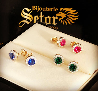 Boucles d'oreilles clous colorés E128 - Bijouterie Setor