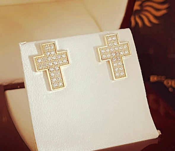 Cross stud earrings E205 - Bijouterie Setor