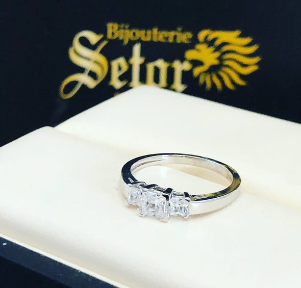 Princess trinity ring ZER021 - Bijouterie Setor