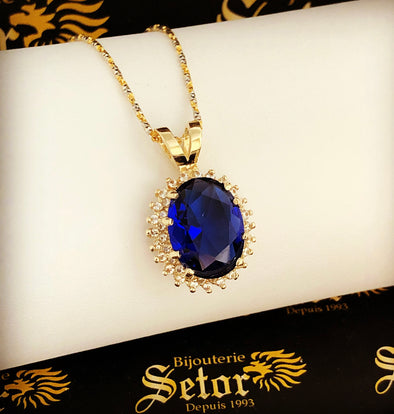 Pendentif bleu saphir P154 - Bijouterie Setor