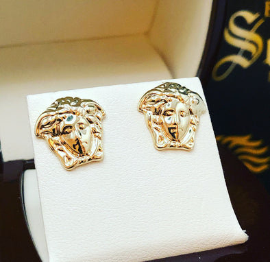 Medusa face stud earrings E066 - Bijouterie Setor