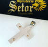 White & yellow gold cross pendant P256 - Bijouterie Setor