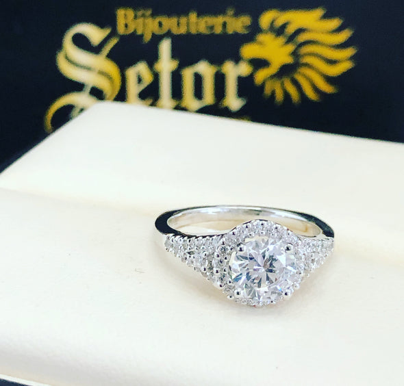 Bague Linda en or blanc 14k ZER020 - Bijouterie Setor