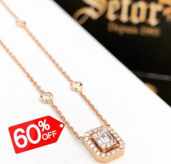 Melody Rose gold diamond necklace DN022 - Bijouterie Setor