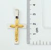 White & yellow gold cross pendant P256 - Bijouterie Setor