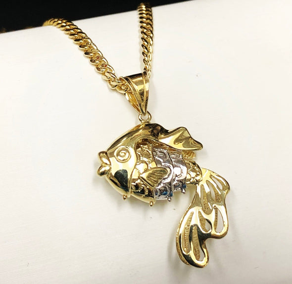 Gold fish pendant with movable tail - Bijouterie Setor