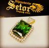 Emerald green pendant P333 - Bijouterie Setor