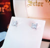 Princess cut diamond earrings DE014 - Bijouterie Setor