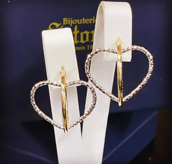 Heart hoop earrings E229 - Bijouterie Setor