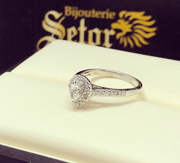 Marquis diamond engagement ring DER034 - Bijouterie Setor