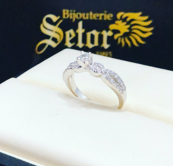 Bague Sally en or blanc 14k ZER23 - Bijouterie Setor