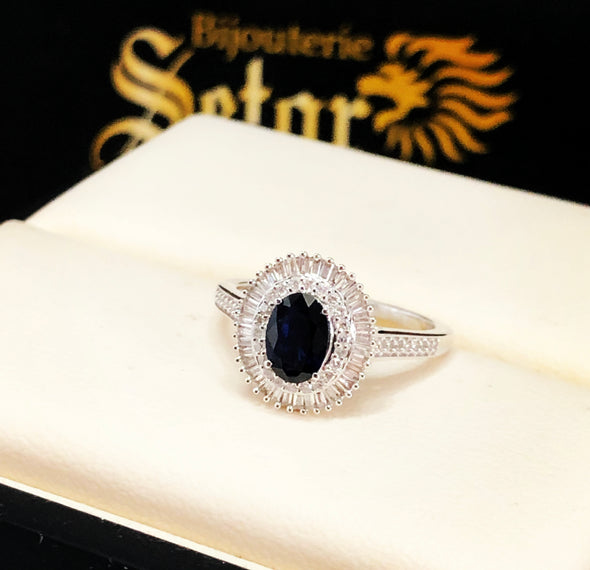 Bague saphir et diamant WDR035 - Bijouterie Setor