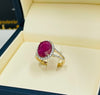 Bague ovale en diamant Rubis WDR038 - Bijouterie Setor