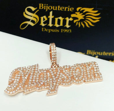 Bee hive diamond name DP027 - Bijouterie Setor