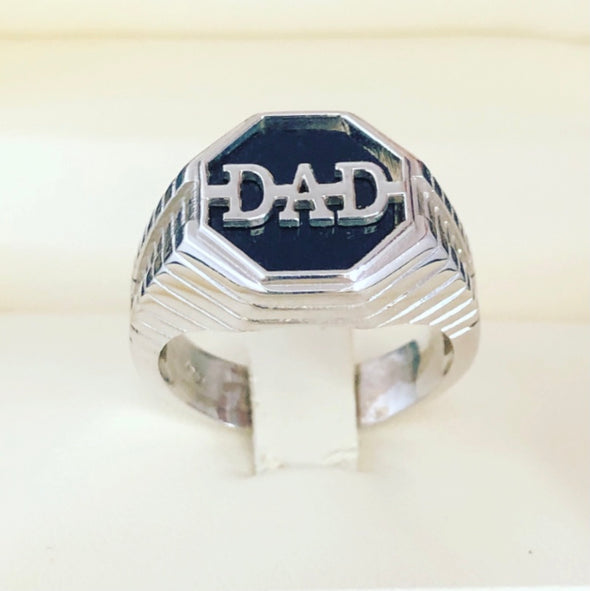 Dad white gold ring MR099 - Bijouterie Setor