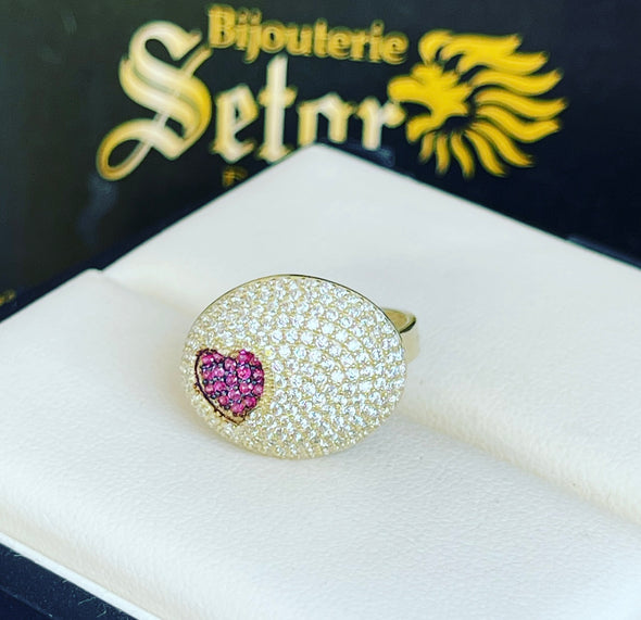 Heart cabochon ring WR317 - Bijouterie Setor