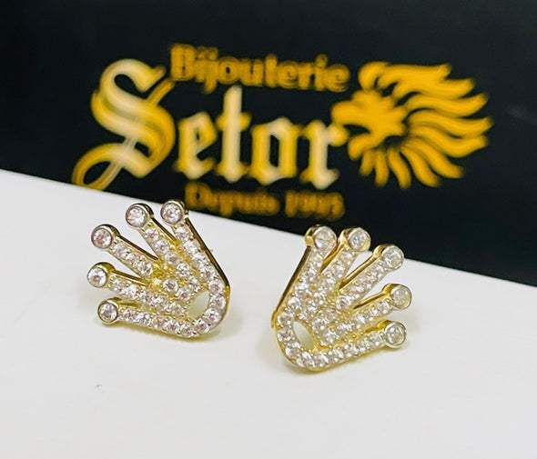 Boucles d'oreille couronne E247 - Bijouterie Setor