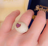 Heart cabochon ring WR317 - Bijouterie Setor