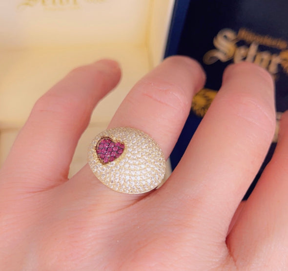 Heart cabochon ring WR317 - Bijouterie Setor