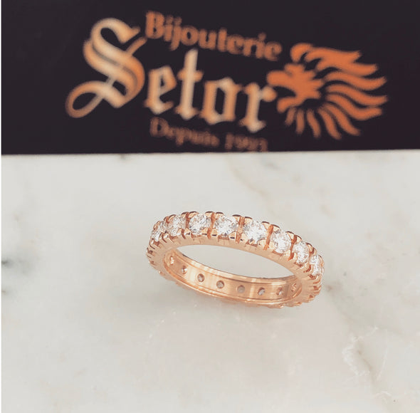 14k rose gold eternity band DWR028 - Bijouterie Setor