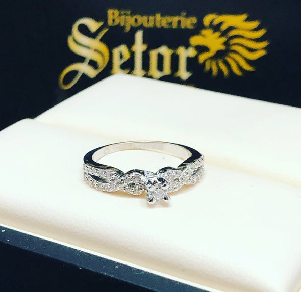 Bague Sally en or blanc 14k ZER23 - Bijouterie Setor