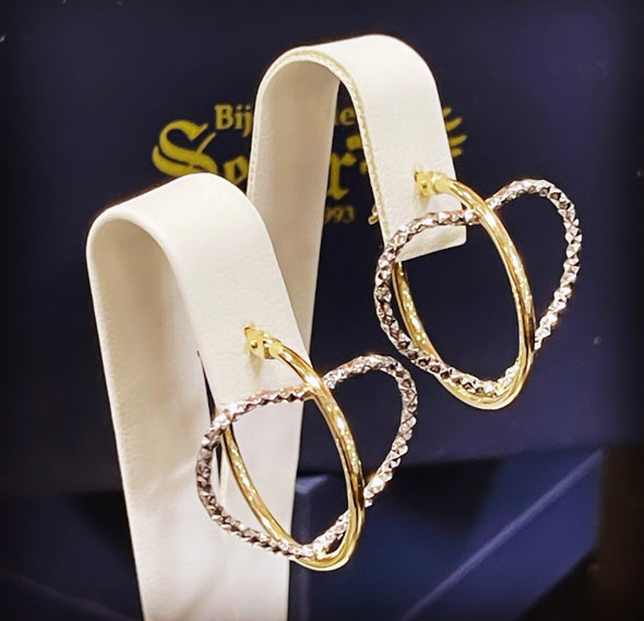 Heart hoop earrings E229 - Bijouterie Setor