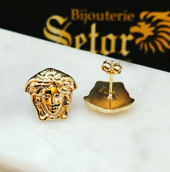 Medusa face stud earrings E066 - Bijouterie Setor