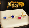 Oval Birthstone stud earrings E160 - Bijouterie Setor