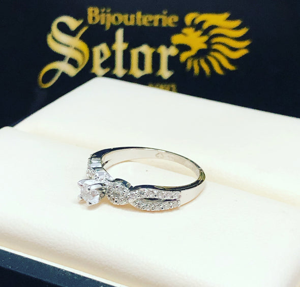 Bague Sally en or blanc 14k ZER23 - Bijouterie Setor